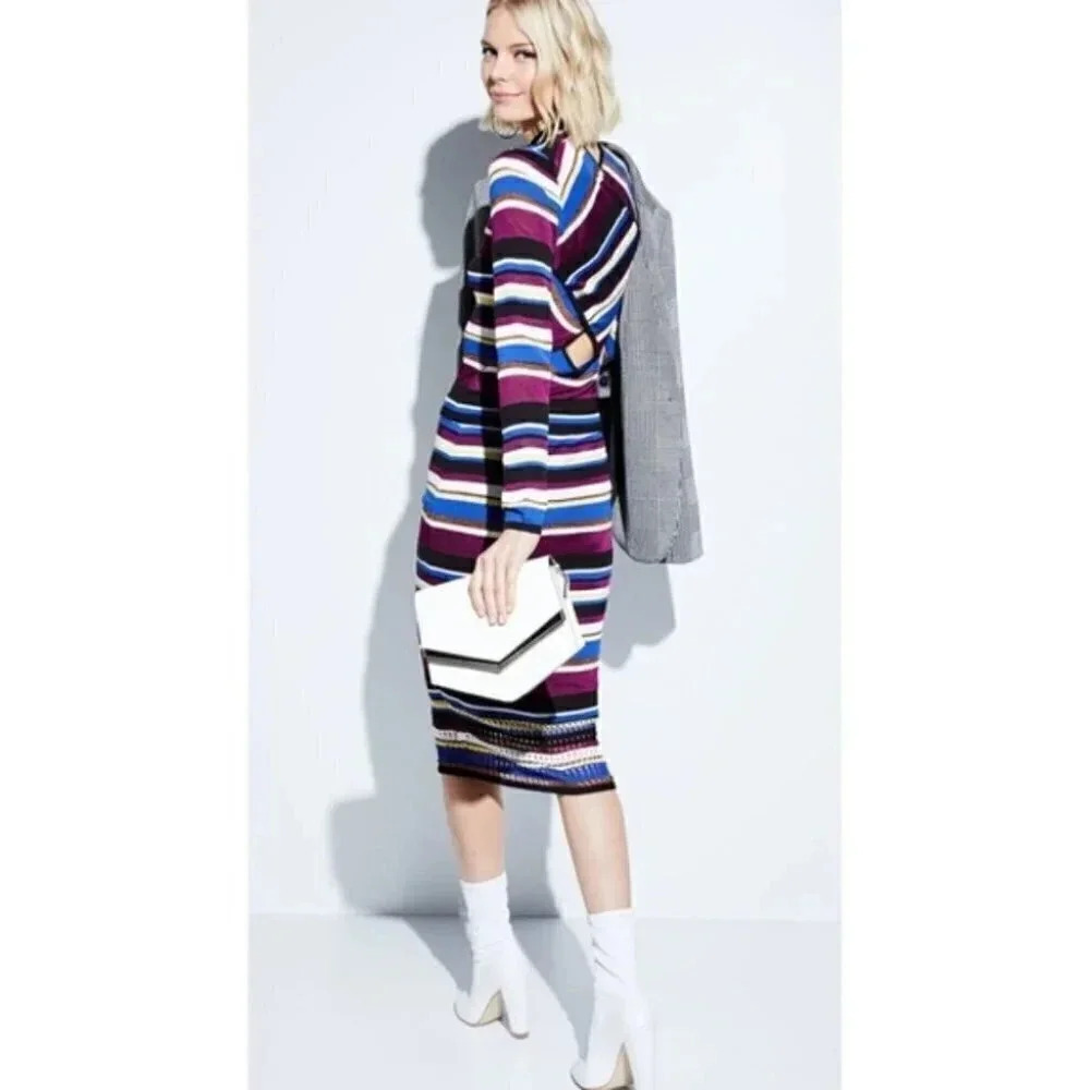 Rachel Roy - Victorian Violet Stripe Peek-a-boo Back Sweater